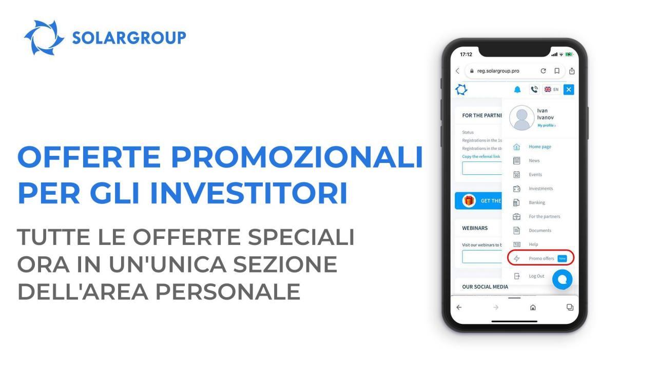 Tutte le promozioni per gli investitori in un unico luogo: nuova sezione Offerte promozionali per gli investitori nell'area personale