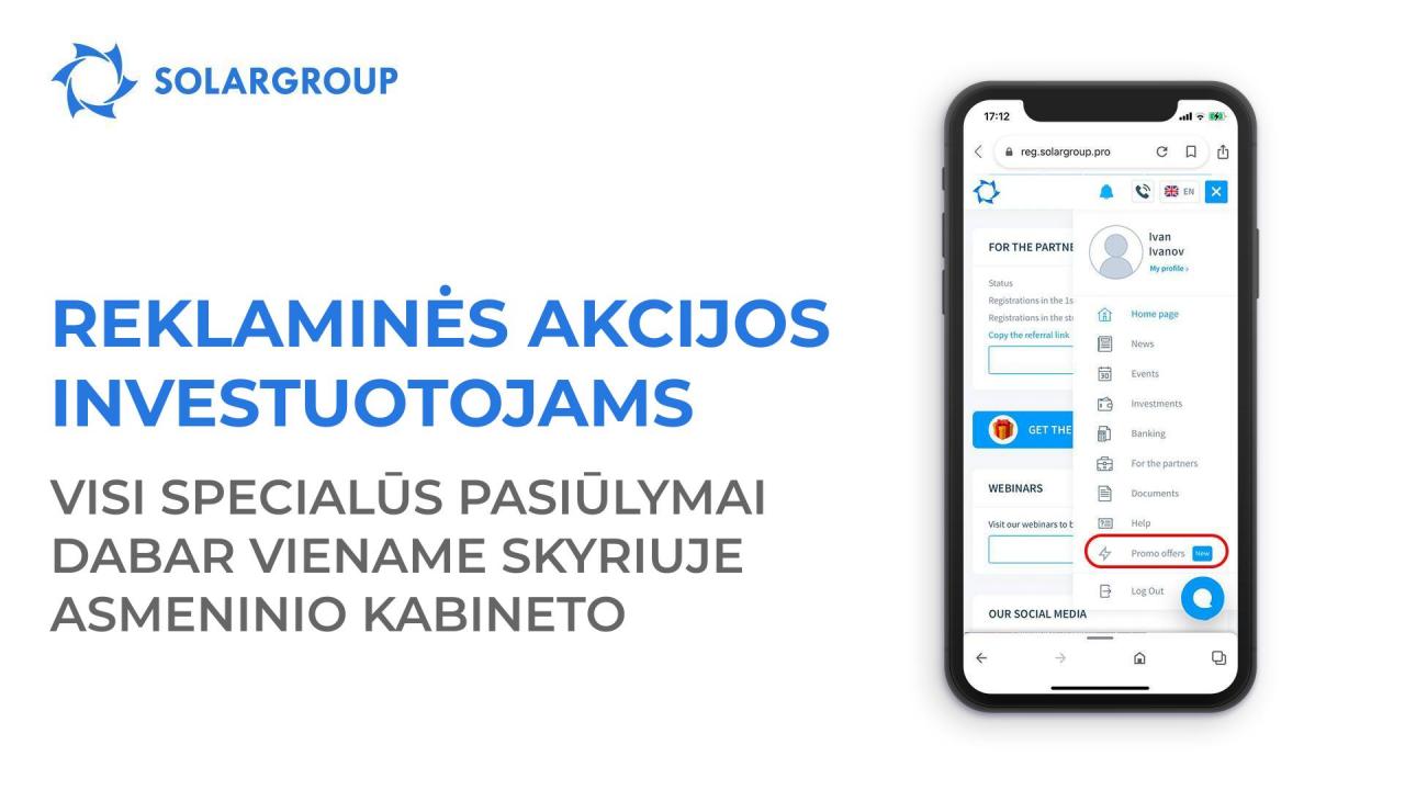 Visos akcijos investuotojams vienoje vietoje: naujas skyrius „Reklaminės akcijos investuotojams“ asmeniniame kabinete