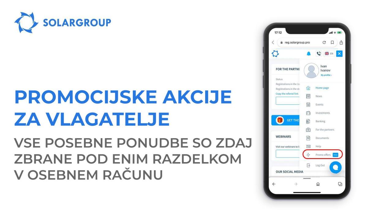 Vse promocijske ponudbe za vlagatelje na enem mestu: nov razdelek "Promocijske akcije za vlagatelje" v osebnem računu