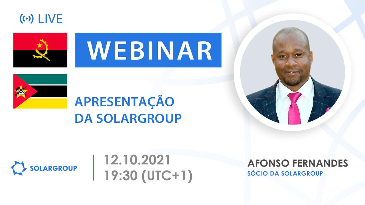 Mozambique / Angola. Apresentação da empresa financeira à escala internacional SOLARGROUP