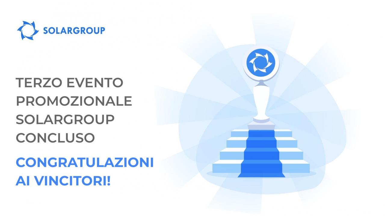 Il terzo evento promozionale SOLARGROUP è terminato: ci congratuliamo con i vincitori!