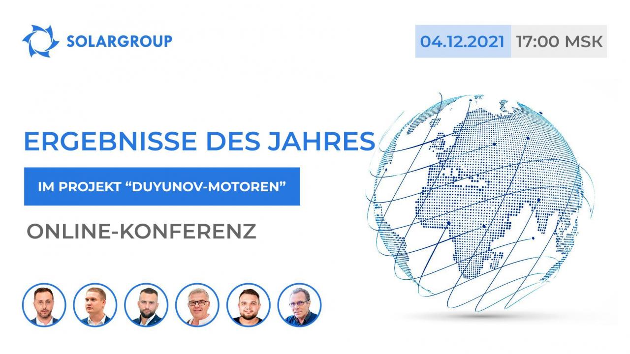 Die Ergebnisse des Jahres im Projekt "Duyunov-Motoren": die Online-Konferenz mit Ausstrahlung in 13 Sprachen