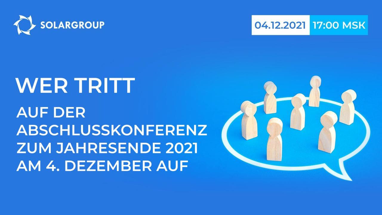 Wer tritt auf der Abschlusskonferenz zum Jahresende am 4. Dezember auf?