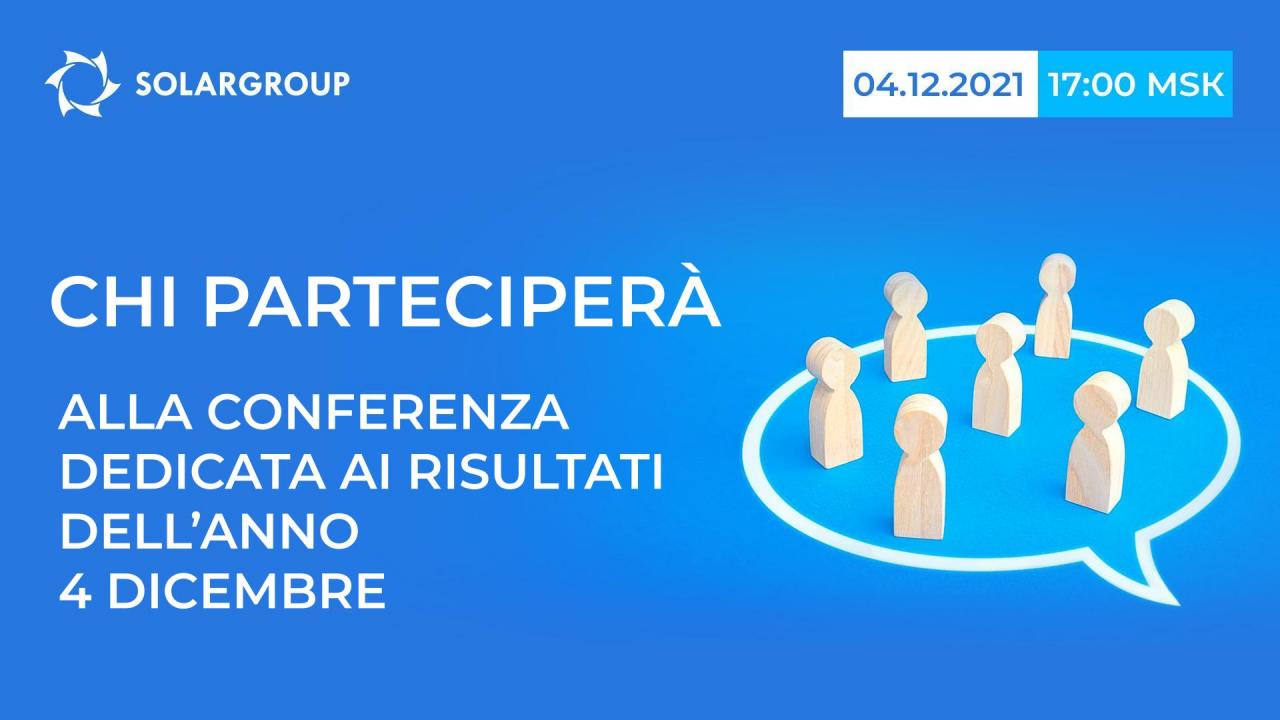 Chi parteciperà alla conferenza dedicata ai risultati dell'anno il 4 dicembre