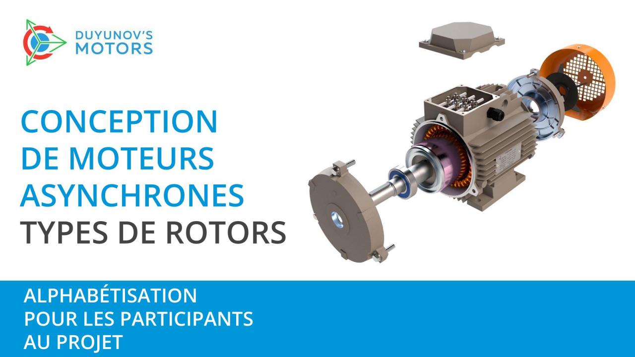 Alphabétisation pour les participants au projet : conception de moteurs asynchrones, types de rotors