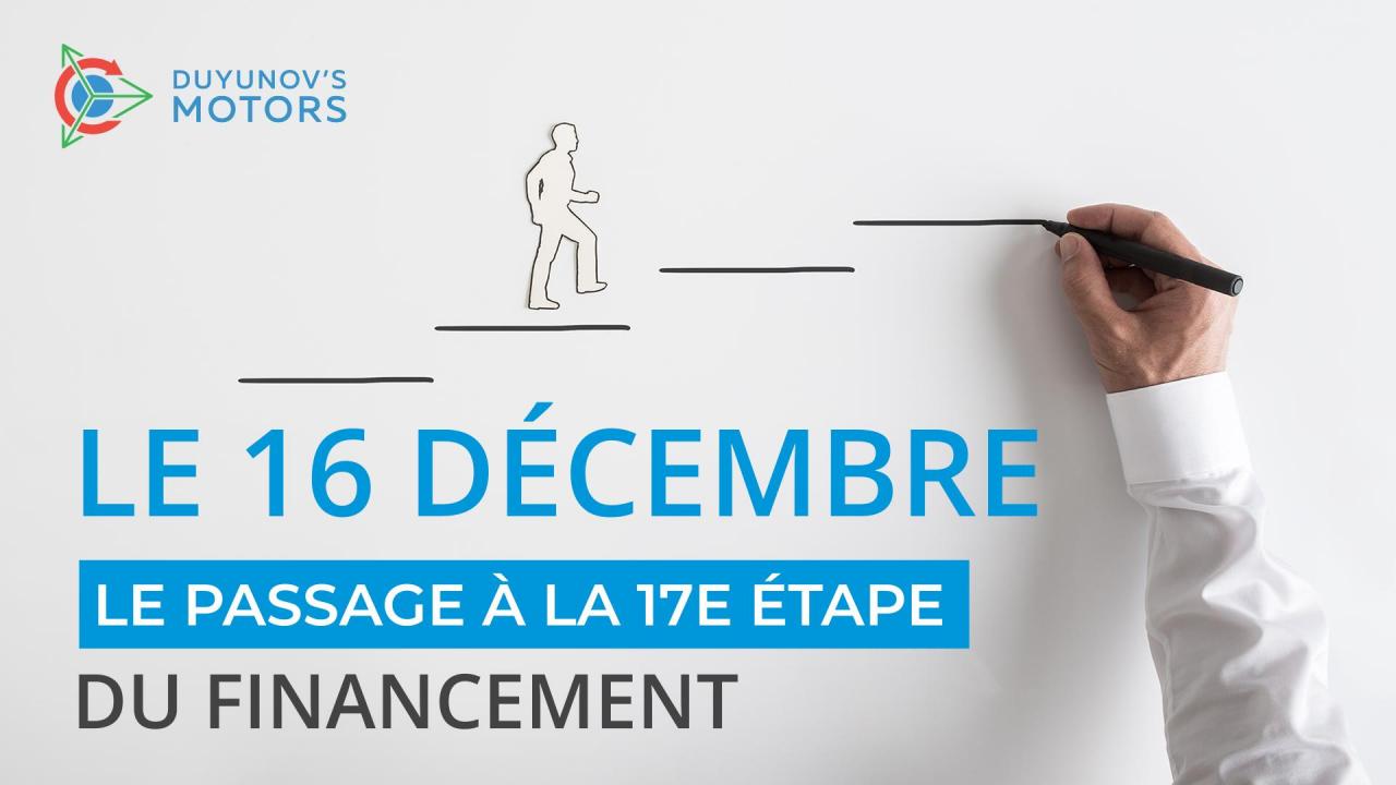 Le 16 décembre, le projet des "Moteurs Duyunov" passe à une nouvelle 17e étape de financement