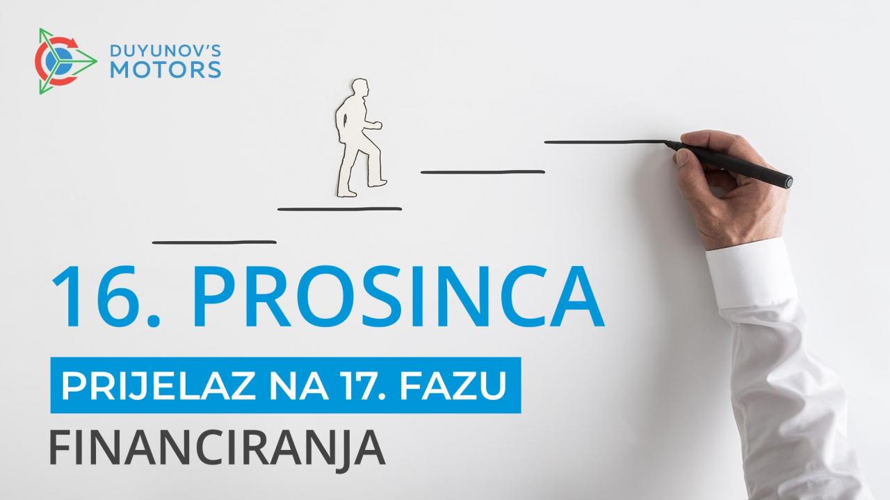 Projekt "Duyunov Motori" 16. prosinca prelazi u novu, 17. fazu financiranja