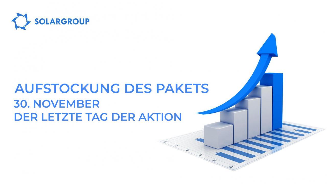 Stocken Sie Ihr Investitionspaket auf: Der letzte Tag der Aktion