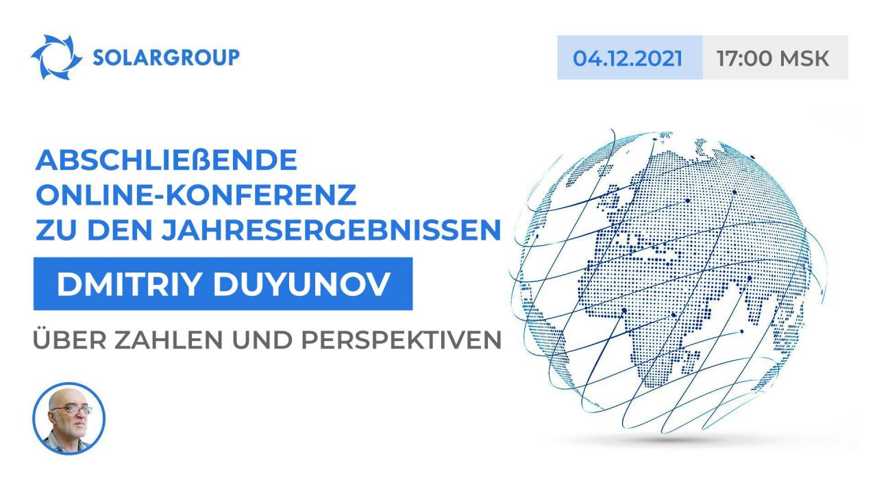 Dmitriy Duyunov auf der Online-Konferenz des Projekts am 4. Dezember