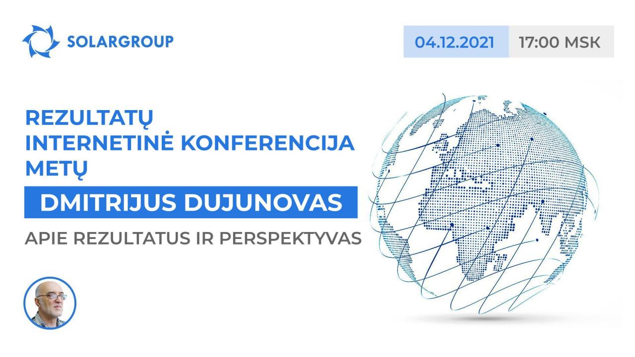 Dmitrijus Dujunovas internetinėje projekto konferencijoje gruodžio 4 dieną