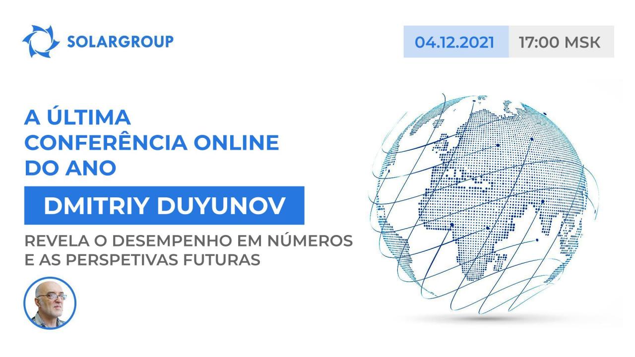 Dmitriy Duyunov estará presente na conferência online do projeto a realizar-se dia 4 de dezembro