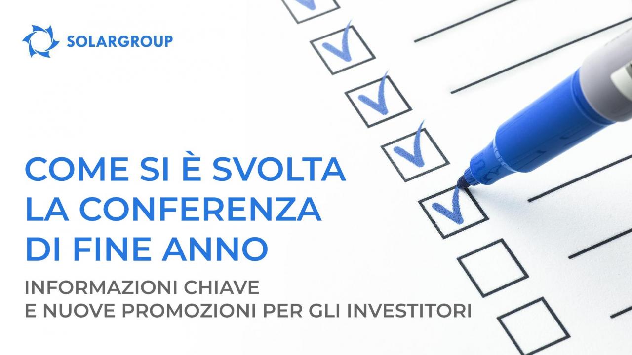 Conferenza di fine anno: informazioni chiave e nuove promozioni per gli investitori