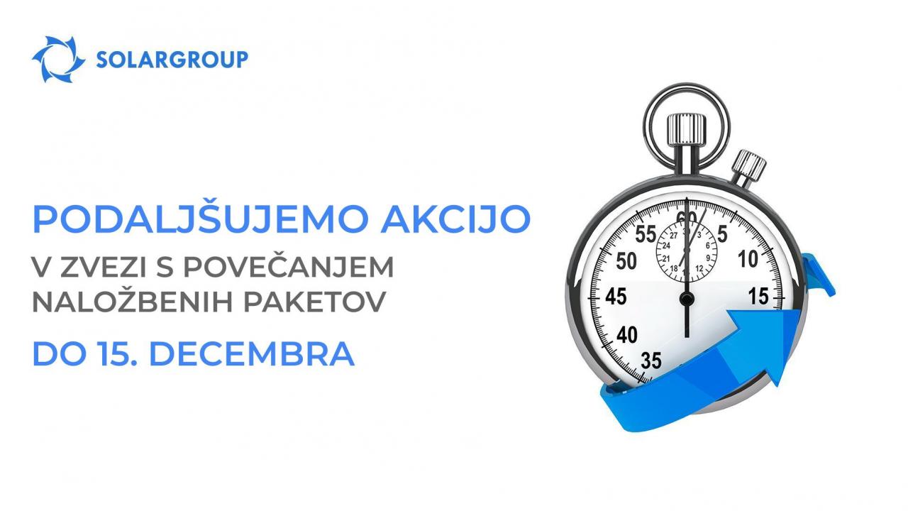 Vzemite več: podaljšujemo akcijo v zvezi s povečanjem naložbenih paketov do 15. decembra