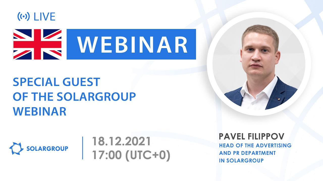 English. Special guest of the SOLARGROUP webinar