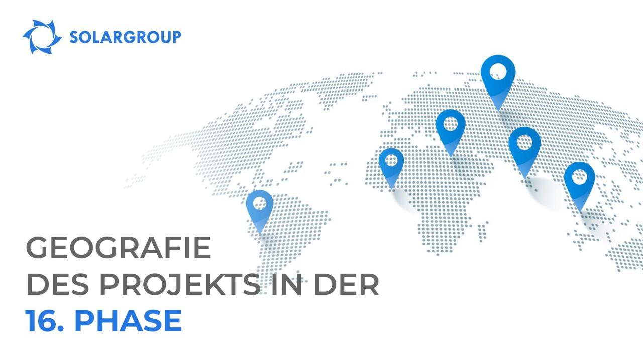 Erschließung neuer Regionen: die Geografie des Projekts in der 16. Phase