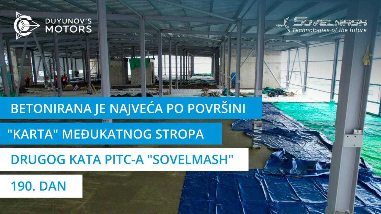 Betonirana je najveća po površini "karta" međukatnog stropa drugog kata PITC-a "Sovelmash" | 190. dan