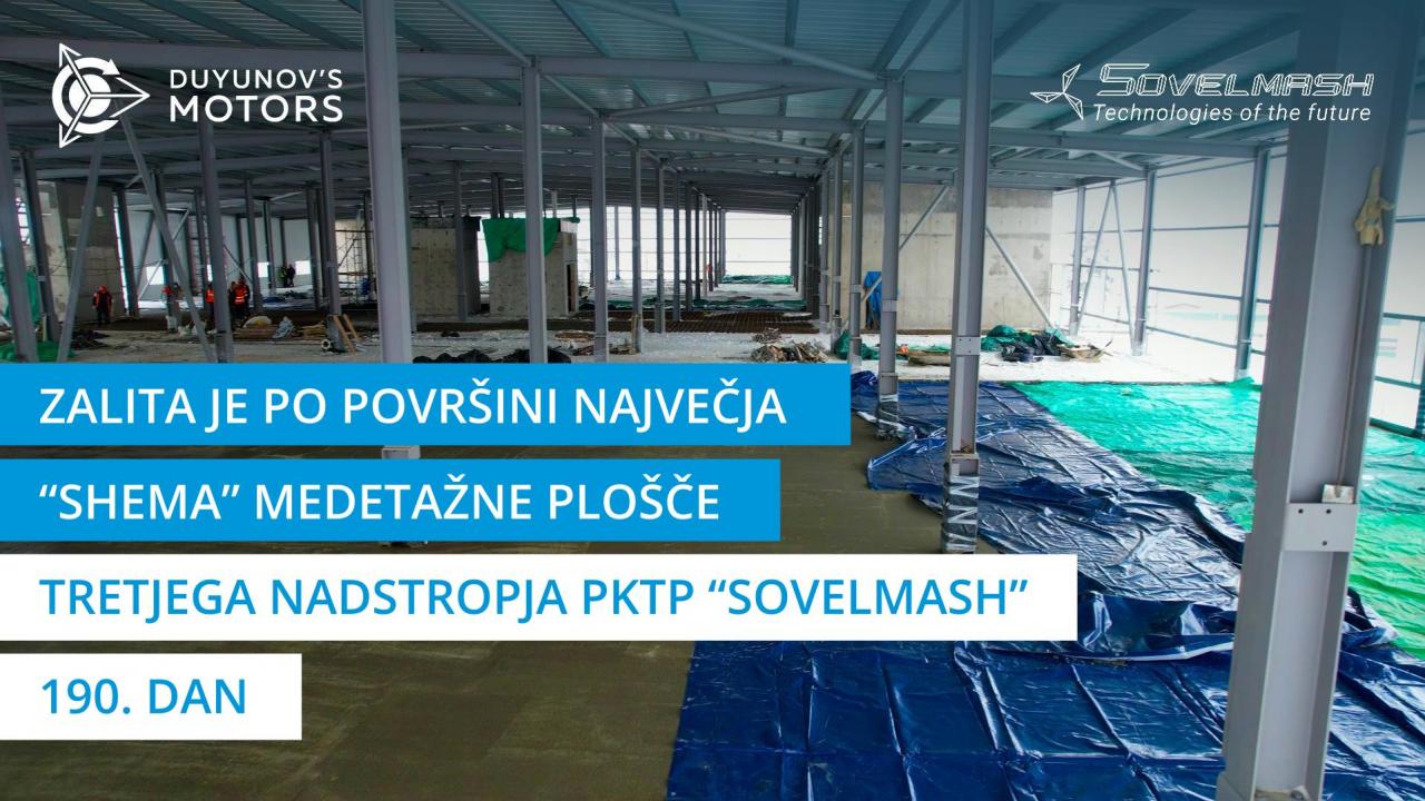 Zalita je po površini največja "shema" medetažne plošče tretjega nadstropja PKTP "Sovelmash" | 190. dan