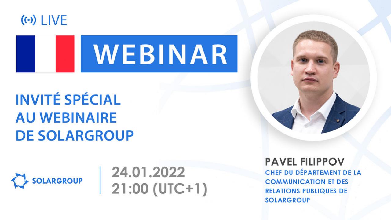 France. Invité spécial au webinaire de SOLARGROUP